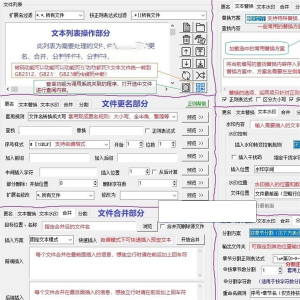 txt文本文件批量处理工具文档更名替换水印合并分割工具-料星球资源社