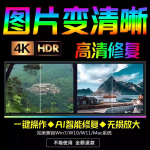 智能AI：图片相片模糊变清晰/高清修复无损放大/黑白上色彩色软件-料星球资源社