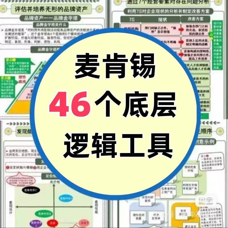 46种麦肯锡思考工具框架底层逻辑137页PPT属于芒格100个思维模型-料星球资源社