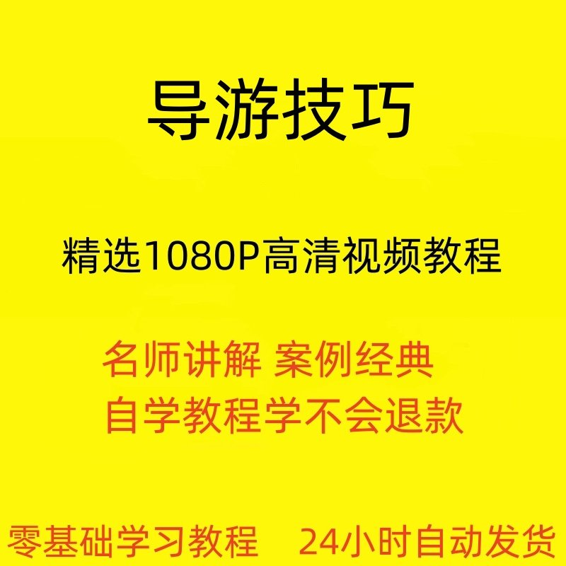 导游技巧视频教程新手自学零基础入门精通教学课程全集-料星球资源社