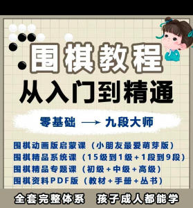 围棋教程零基础儿童视频课少儿动画启蒙围棋入门系统电子资料课程-料星球资源社