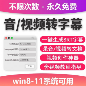 视频转字幕软件srt字幕提取制作多种语言选择不限时长win电脑使用-料星球资源社
