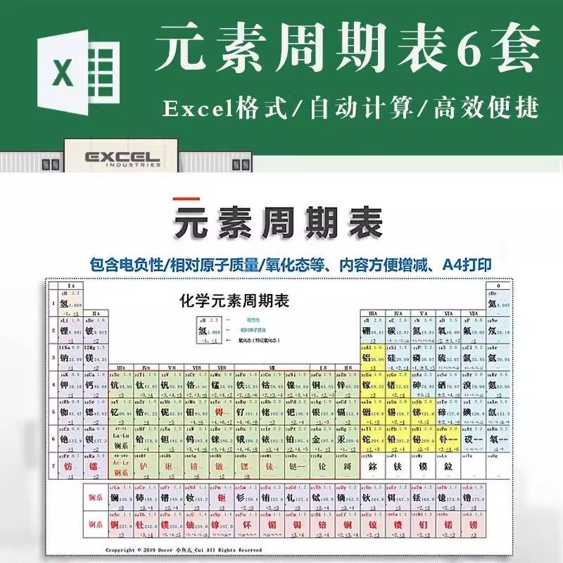 化学元素周期表pdf电子版可打印编辑修改新版高清图片jpg学生素材-料星球资源社