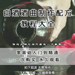 白酒酒曲制作配方教程酿酒技术秘方勾兑视频教学课程零基础学习-料星球资源社
