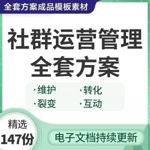 社群运营管理全套方案成品模板素材社群营销裂变规划步骤裂变增长-料星球资源社