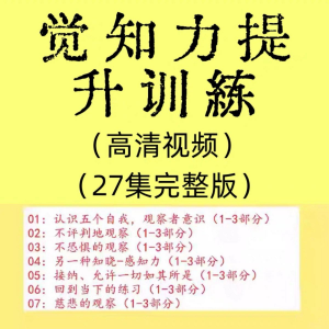 觉知力训练感知力国学智慧2025年心理学自我意识内心疗愈视频教程-料星球资源社