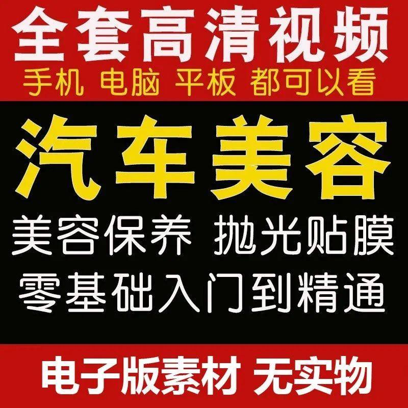 汽车美容护理视频教程自学车子保养洗车创业开店维修贴膜抛光教学-料星球资源社