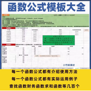excel函数公式大全模板电子版表格常用公式函数与图表应用素材-料星球资源社