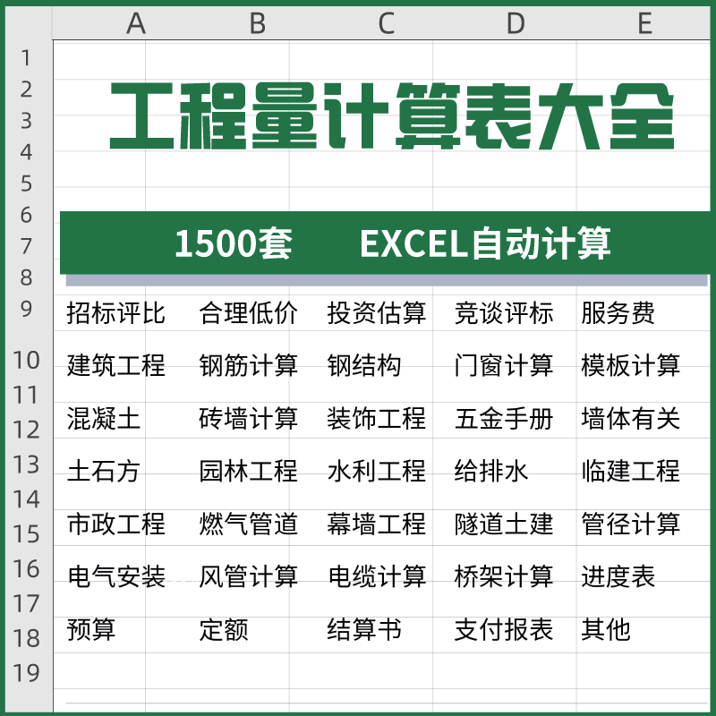 工程量计算表格软件大全钢结构土建安装路桥市政装修建筑预算造价-料星球资源社