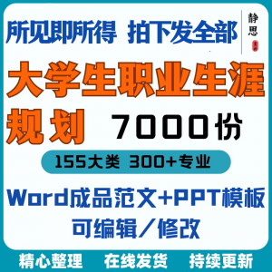 新款大学生职业生涯规划书成长就业赛道学业规划word成品范文ppt-料星球资源社