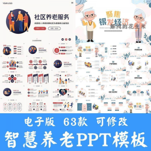 智慧养老ppt模板社区养老院服务宣传开题答辩商业计划书方案素材-料星球资源社