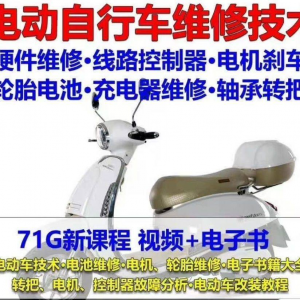 电动车维修视频自学教程零基础学习常见故障保养技术案例讲解大全-料星球资源社