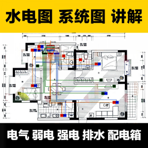 水电图纸识图教学讲解放管电气图弱电强电排水配电箱-料星球资源社