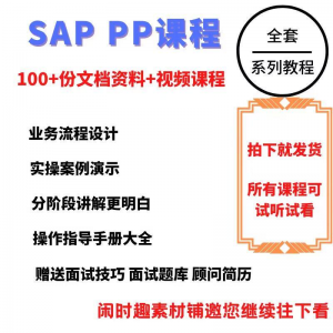SAP教程视频教程PP生产计划模块视频教程-料星球资源社