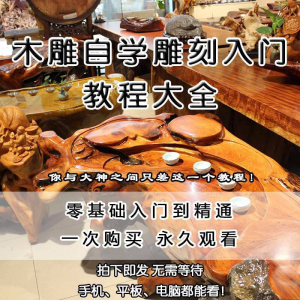 木雕自学雕刻入门教程木匠制作diy手工技术玉石学习视频教学课程-料星球资源社